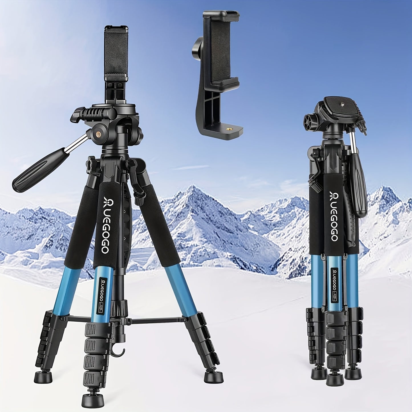 Aluminum Professional 187.96 cm Tripod with 360° Ball Head, Panoramic Shooting, Adjustable Height, Camera Tripod with Carrying Bag for Camera/Ring Light/Projector/Mobile Phone/DSLR