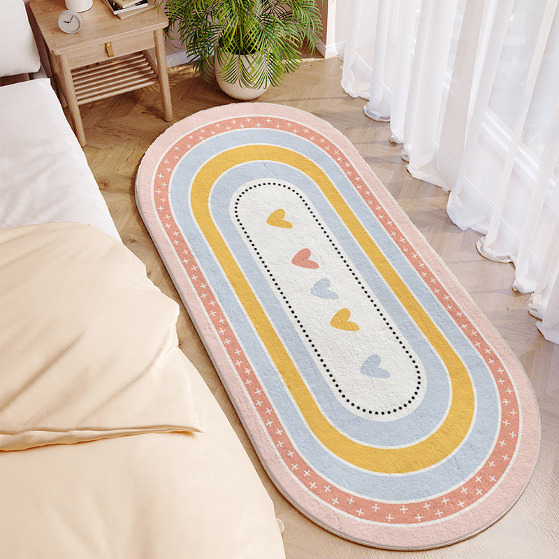 Upgrade Your Bedroom with a Soft and Stylish Oval Long Strip Bedside Mat - Imitation Cashmere Thickened Floor Mat