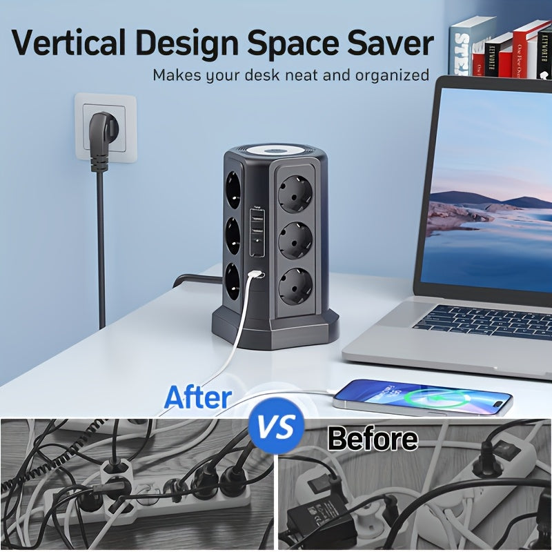 Múltiplas tomadas 12-Outlet 4000W com USB-C 20W