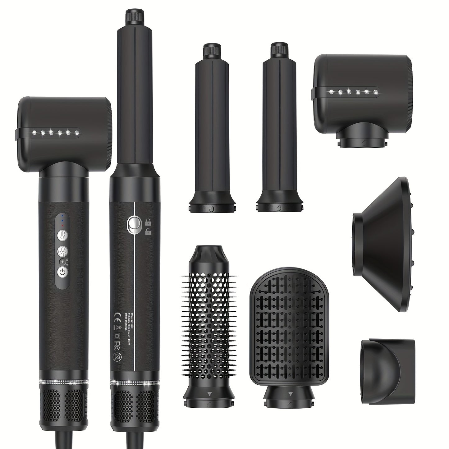 Hair Dryer Brush 7 In 1 Hair Styling Tools Blow Dryer Brush Set With Diffuser 110000 RPM High Speed Ionic Volumizer Drying Curling Wand Professional Air Curler Hair Straightener