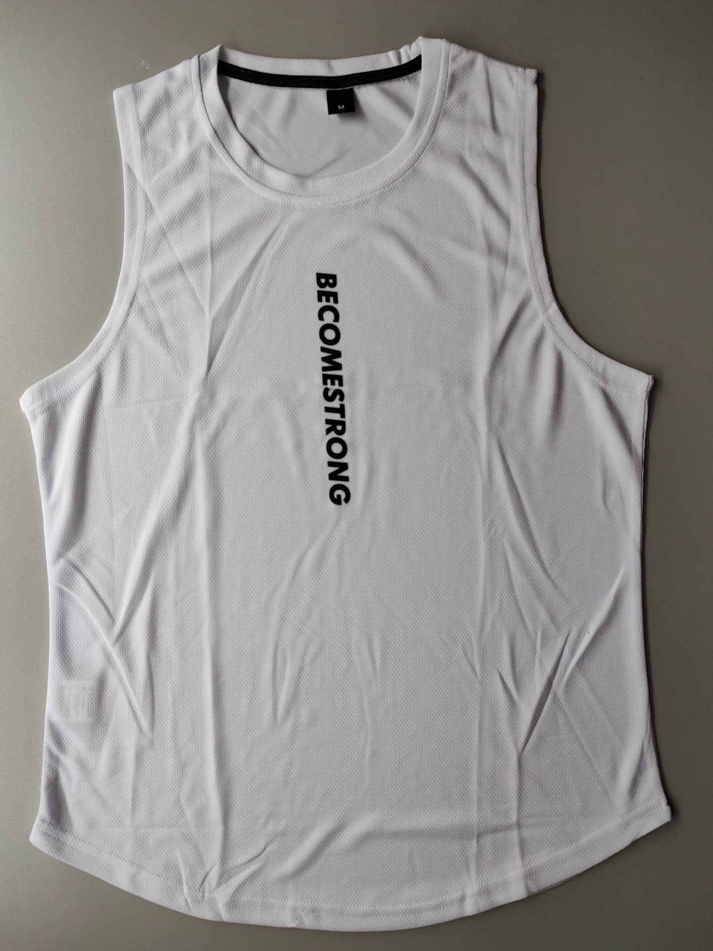 Letter Print Comfy Breathable Tank Top, Men's Casual Stretch Sleeveless T-shirt For Summer Gym Workout Training Basketball