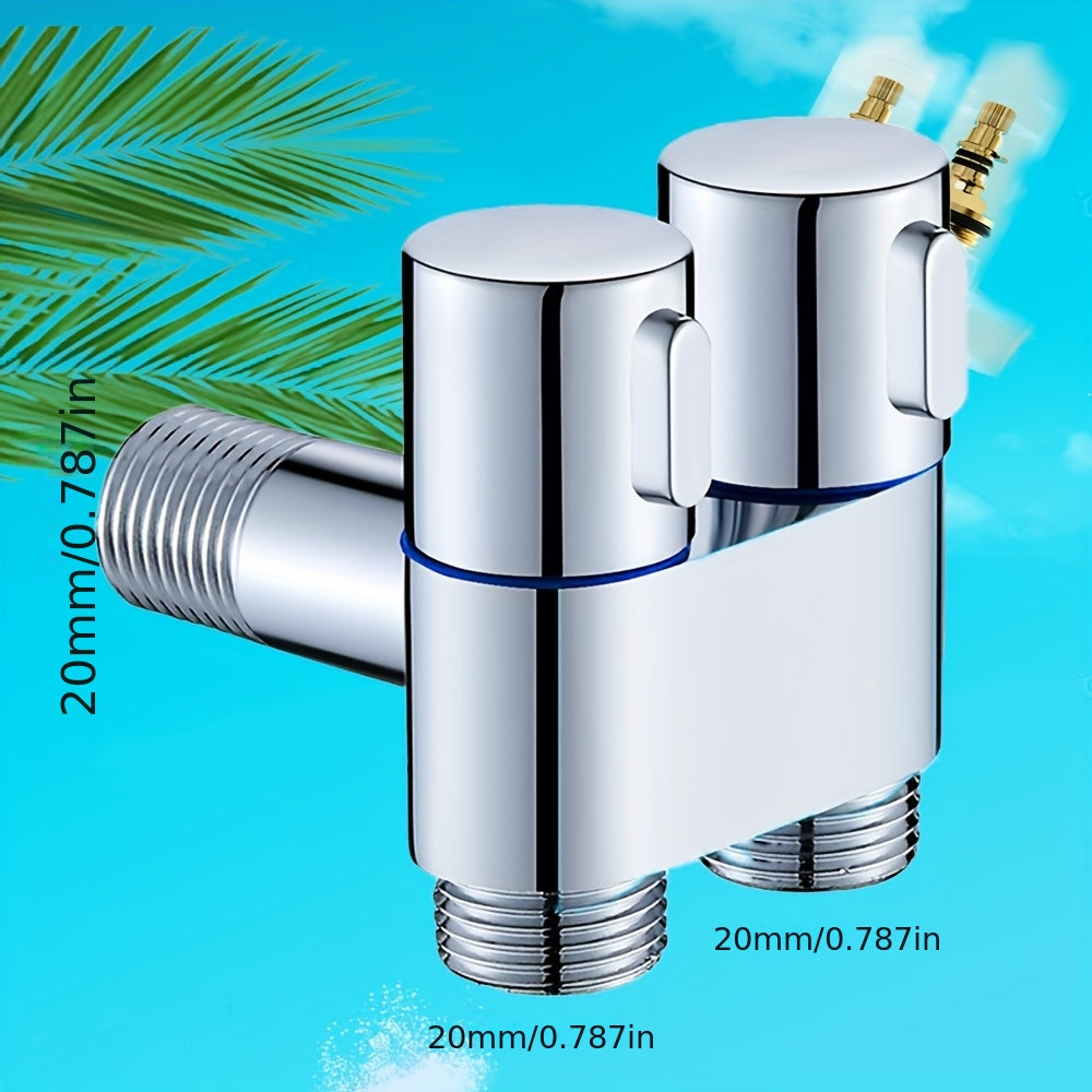 Stainless Steel Heavy-Duty Wall-Mounted Shower System with Adjustable Vertical Spray Gun - Dual-Outlet Angle Valve (G1/2 Male Thread) for Bathroom,, Car Wash - ABS Hose Compatible, Polished Chrome & Valve Core
