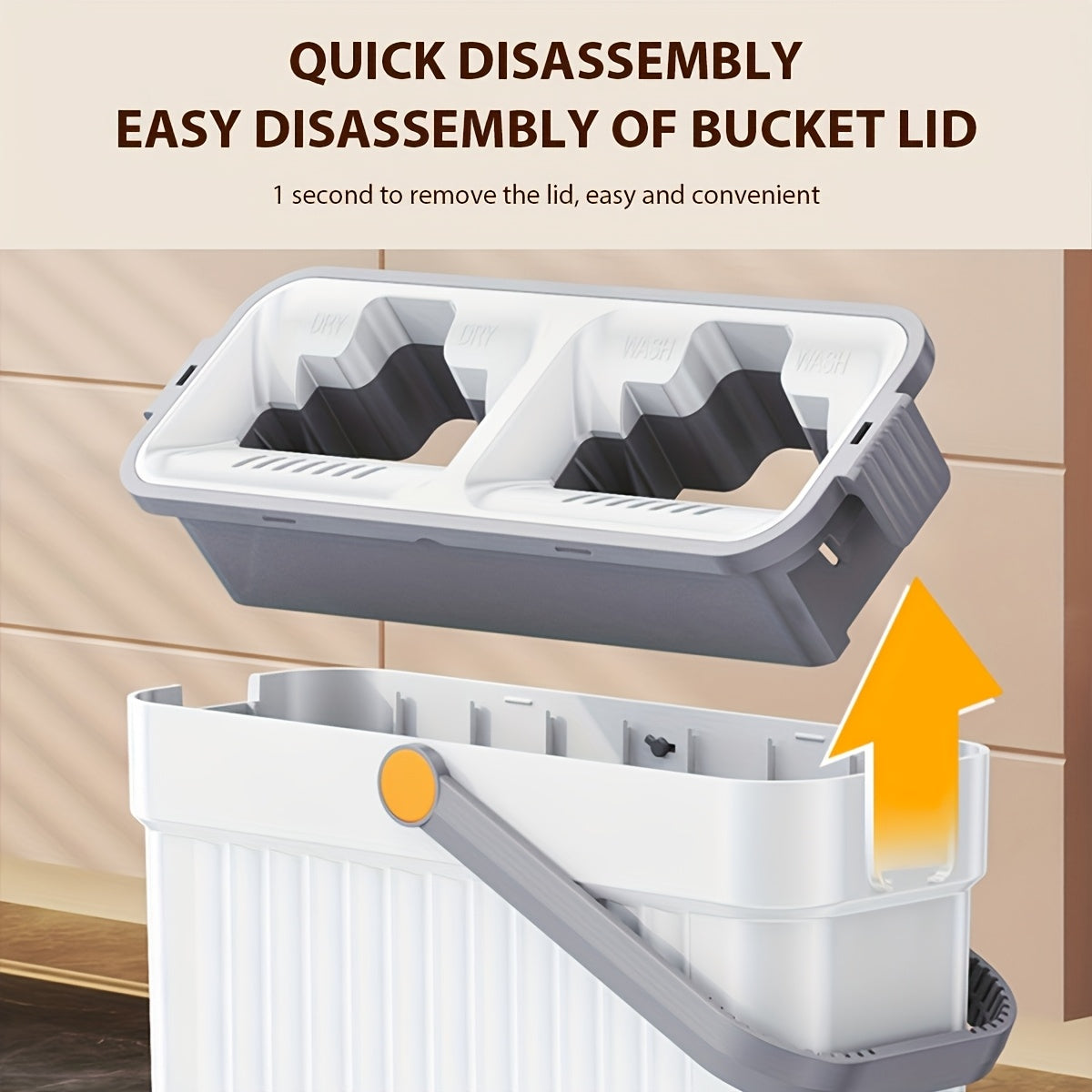 LDQ Heavy-Duty Mop & Bucket Set with 4 Washable Reusable Pads (Compatible with /Mop) - Wet/Dry Floor & Window, Space-Saving Stackable Design, Manual Operation for, Office, Commercial Use - No Required