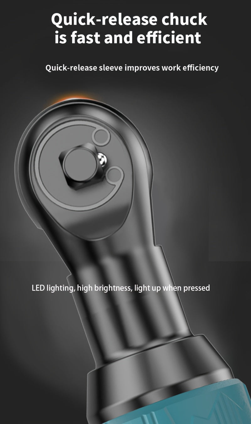 Wireless portable ratchet wrench set, variable speed trigger, electric ratchet wrench, rechargeable car repair tool, suitable for car repair and DIY work, electric ratchet wrench, Vehicle Servicing, Mechanical Work, Ergonomic