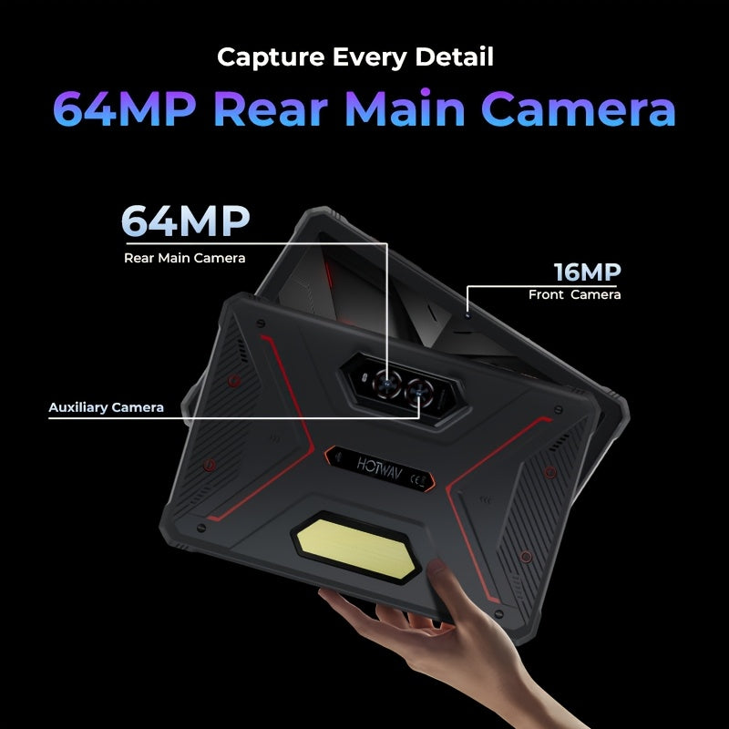 HOTWAV R9 Pro Rugged Tablet Android 14, 11 Inch HD+ Display 20080mAh Tablet, Octa-Core 20GB(14GB Expandable) RAM+256GB ROM+2TB Outdoor Tablet, 64MP+16MP Camera 4G Dual SIM/GPS, Rugged Tablet, Business Tablet, Premium Tablet,