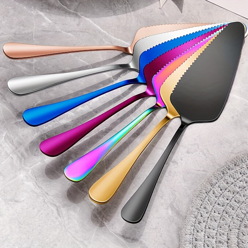 1pc Stainless Steel Cake Shovel, Cake Cream Serrated Edge Baking Tool, Kitchen Gadgets