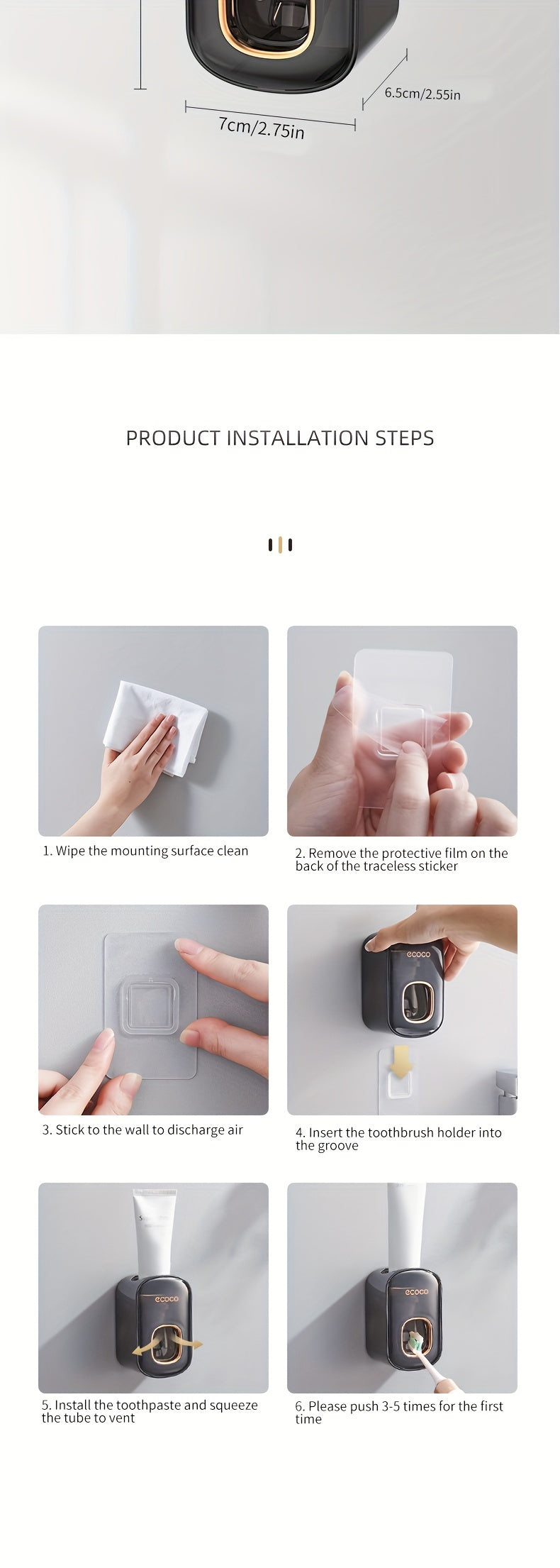 Elegant Wall-Mounted Automatic Toothpaste Dispenser - No Electricity Required