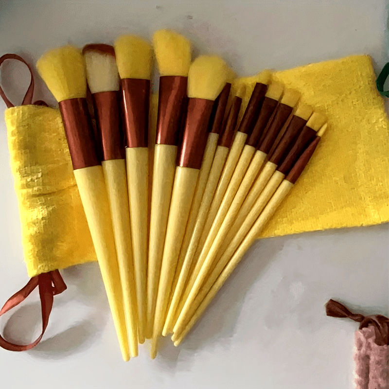Luxurious 13pcs Makeup Brush Set With Soft Synthetic Bristles - Includes Travel Pouch, Fragrance-Free For All Skin Types