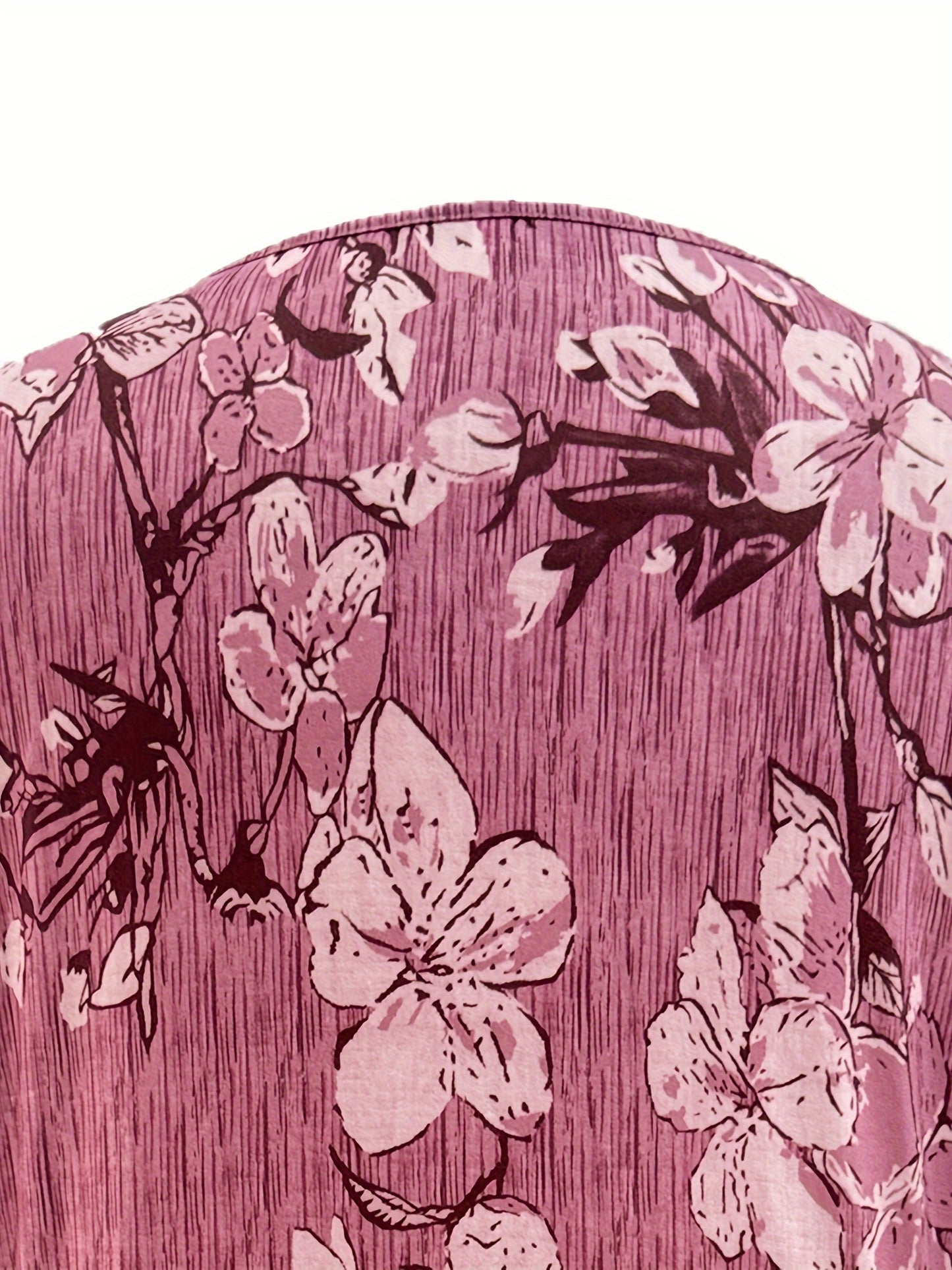 Floral Print Button Front T-shirt, Casual Short Sleeve Summer T-shirt, Women's Clothing