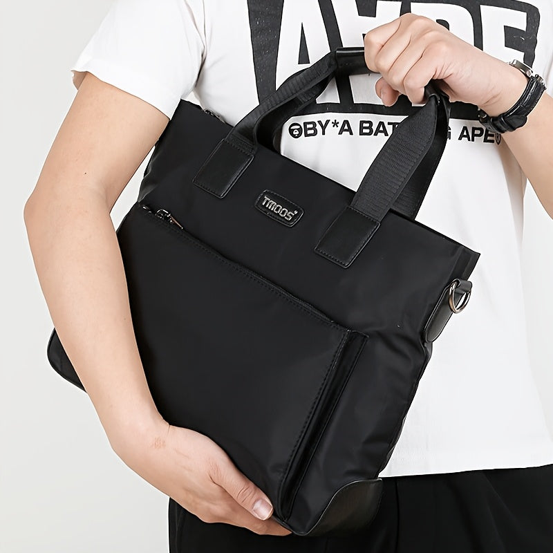 Unisex double shoulder strap design square bag Crossbady bag travel texture Oxford fabric casual crossbody bag multi compartment large capacity anti-theft shoulder bag workplace commuting briefcase