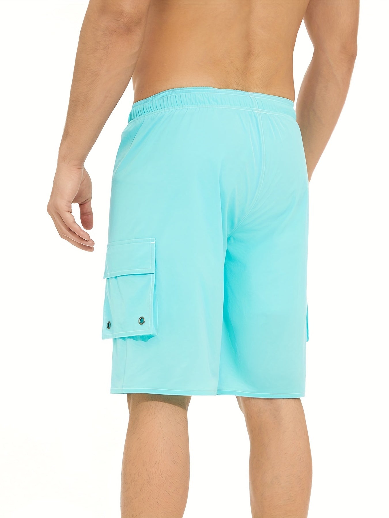 Men'S Big & Tall Quick-Dry Swim Trunks - Olive Green Beach Shorts with Adjustable Drawstring, Pockets, and Durable Polyester Fabric for Summer, Summer Swimwear | Adjustable Drawstring Shorts | Quickdry Material, Bathing Suits