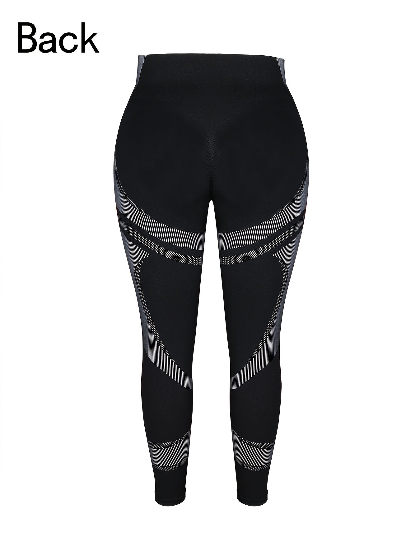1pc Women'S Plus Size High Waist Seamless Yoga Pants, Nylon & Spandex Stretch Fabric, Striped Pattern, Breathable Mesh, Non-Waterproof, Spring/Summer/Autumn Tights for Yoga & Fitness