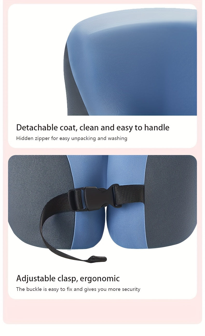 1pc Ergonomic U-Shaped Nap Pillow –, Portable & Machine Washable, Comfortable for Office, Student, and Travel Use, Available in Blue, Gray, Pink