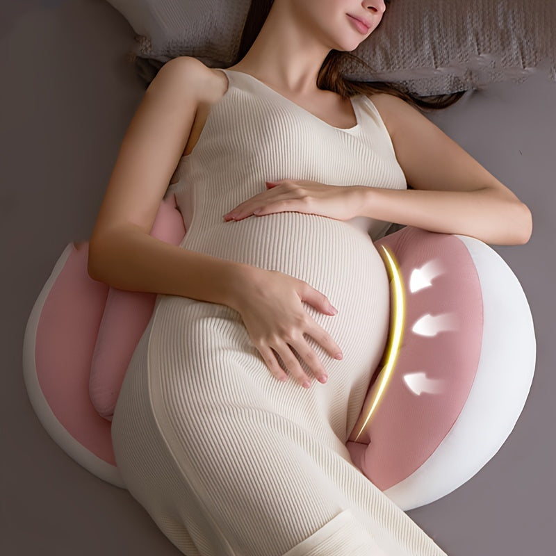 Ergonomic Maternity Pillow for Side Sleepers - U-Shaped Pregnancy Support Cushion with Lumbar Protection, Soft Polyester Fill for Comfortable Belly & Back Relief, Ideal for Pregnancy Care, Christmas