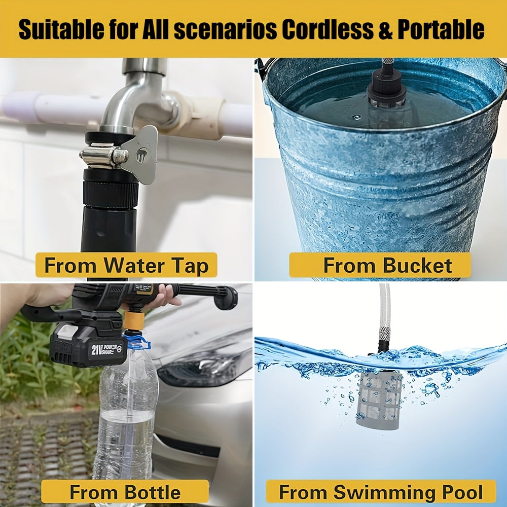 Heavy-duty cordless pressure washer 3000W 200Bar - Brushless motor, portable with carrying case, compatible with Makita 18V lithium batteries, for garden, patio, car, machine cleaning - Professional and home use, Sleek Tool.