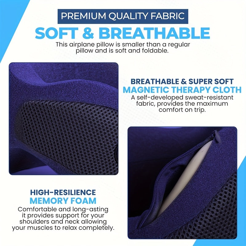 1pc Travel U-Shaped Neck Pillow | 360° Head and Neck Support Design, Compact Ergonomic Washable Cover, Fits Airplane / Car / Train / Camping / Sleeping Scenarios, Portable Support Cushion