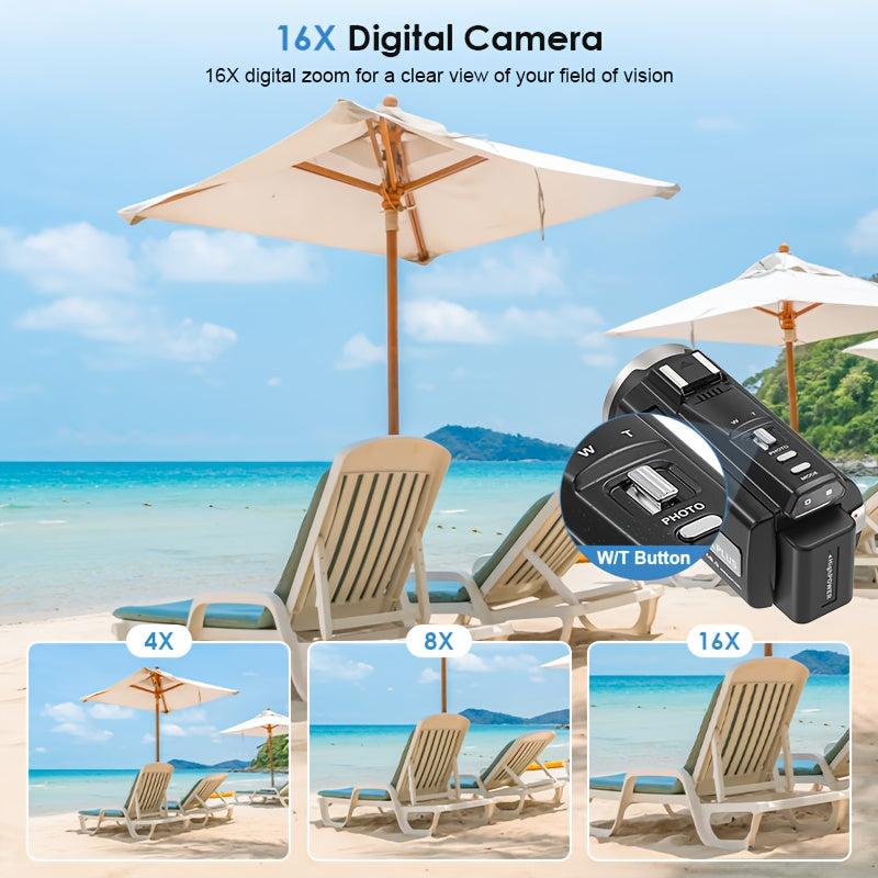 Flyfrost 4K 60FPS HD Camcorder with External Mic, 6D Stabilization & WIFI FPV Drone-like Camera, 48MP Photo/Video, 7.62cm Touch Screen, Auto Focus, 80° Lens, Remote Control, Compatible with PC/Mobile for Vlogging, YouTube Re