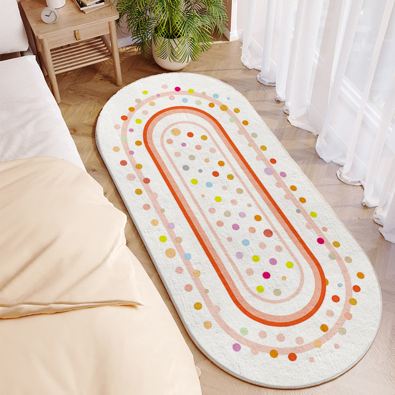 Upgrade Your Bedroom with a Soft and Stylish Oval Long Strip Bedside Mat - Imitation Cashmere Thickened Floor Mat