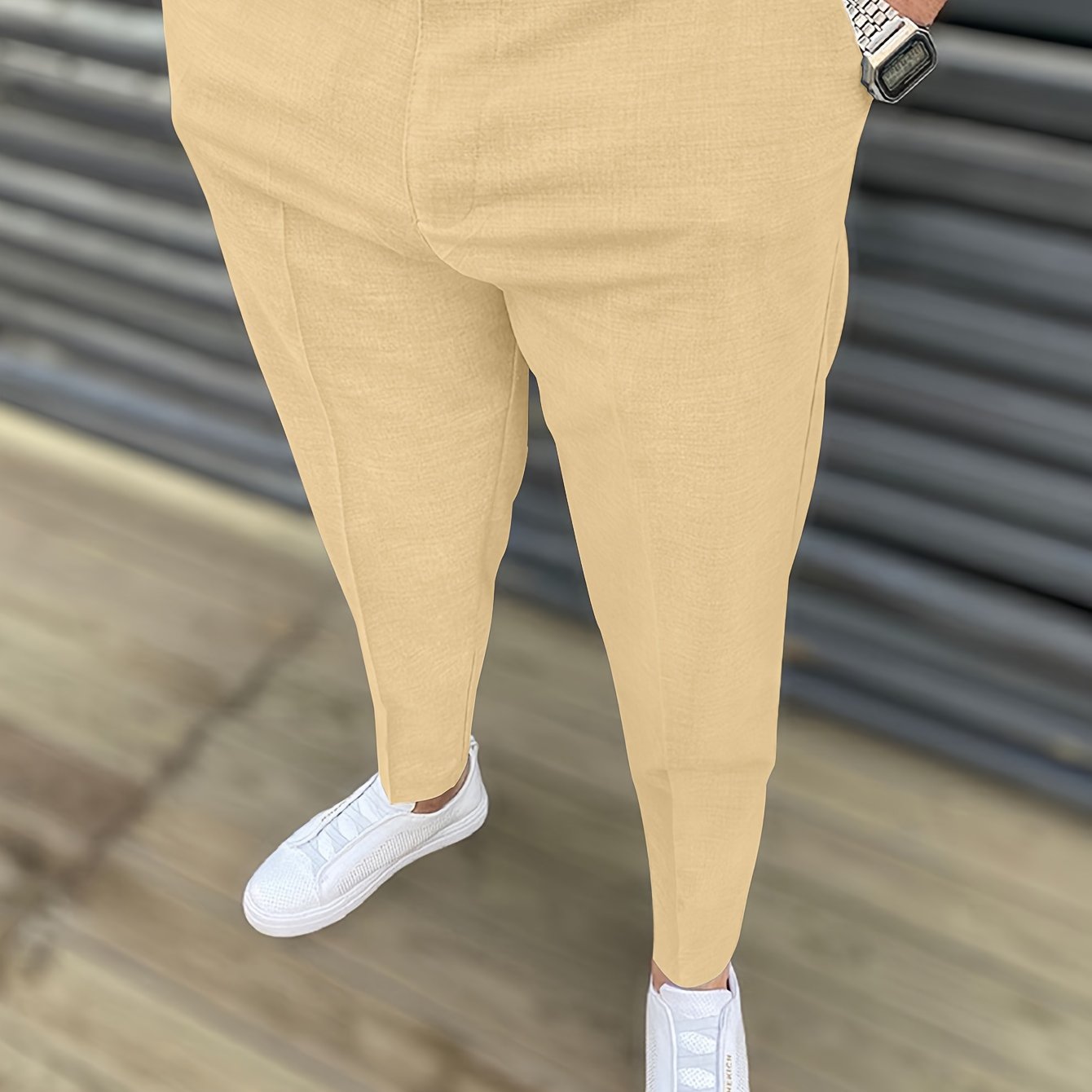 Classic Design Dress Pants, Men's Formal Solid Color Slightly Stretch Elegant Dress Pants For Spring Summer Business Banquet Dinner, Old Money Style