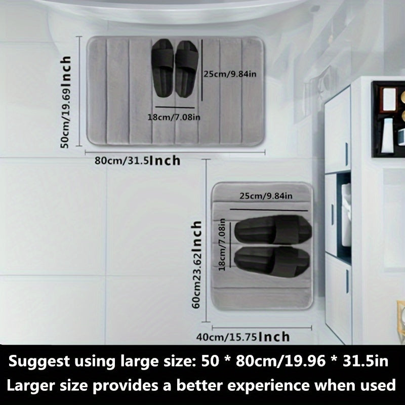 1pc Soft and Comfortable Bathroom Memory Foam Mat with Quick Absorption and Anti-Slip Properties, Bathroom Decor, Bathroom decorations, bath rug, kitchen Area Rugs, Laundry, bedrooom, shower, indoor mat