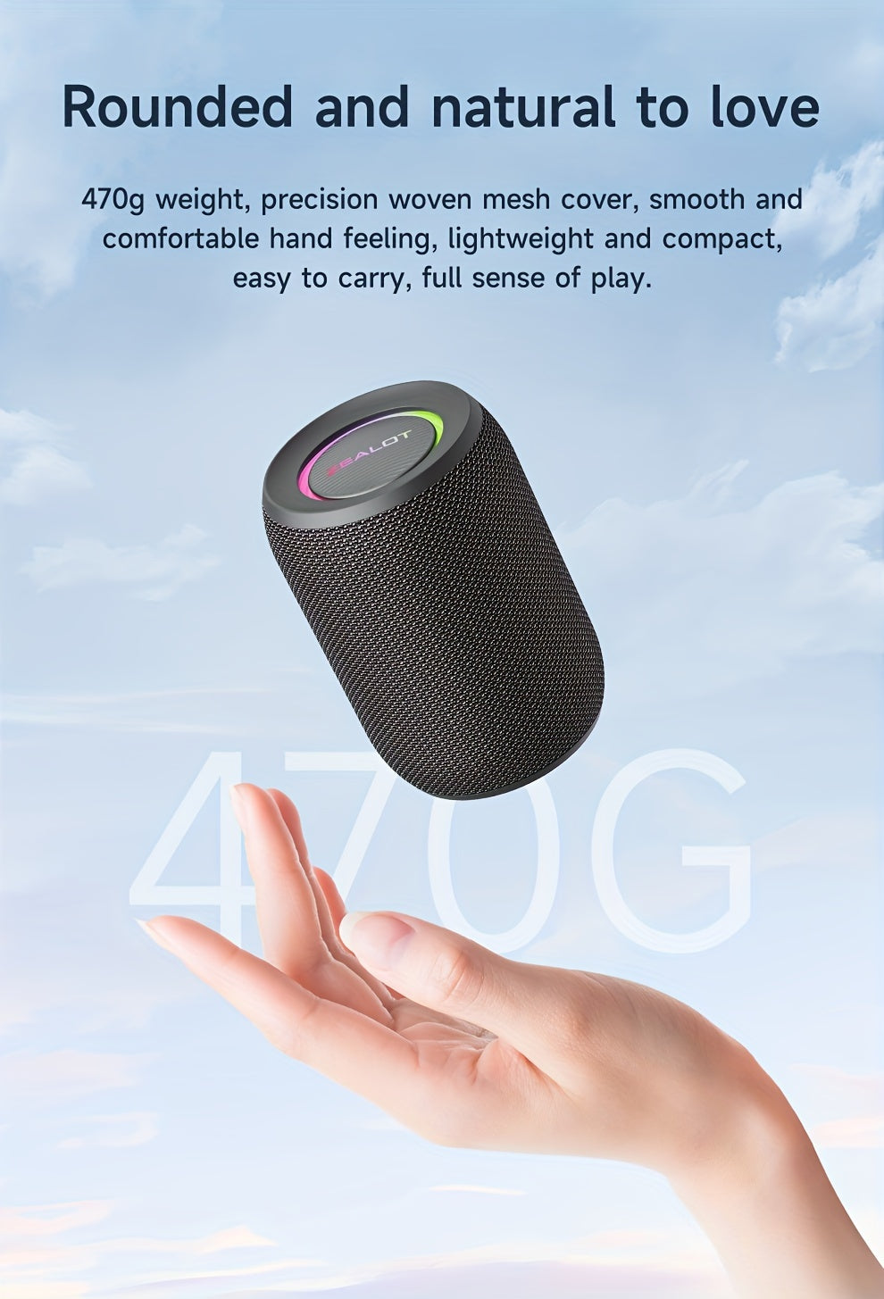 ZEALOT S32Pro 15W Wireless Speaker, Portable Bass, TWS Supports Dual Pairing, 3600mAh Battery, RGB Light, 10 Hours of Gaming Time, Loud Stereo, Charging Cable And Auxiliary Cable, Compatible With Memory Card/usb Insert, Suita