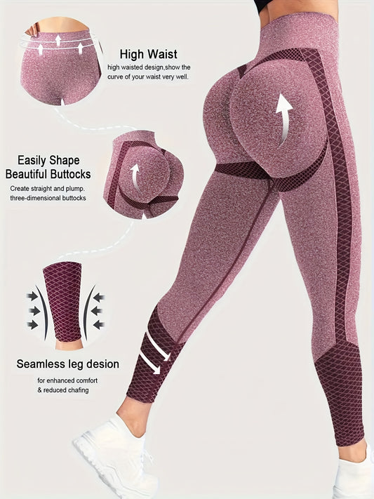 High-Waisted Compression Sports Leggings for Women - Ultra-Comfortable, Tummy Control, Sweat-Wicking, Four-Way Stretch, Cropped Length, Wide Waistband, Elegant Design for Yoga, Fitness, and Casual Attire, Butt Lifting Legging