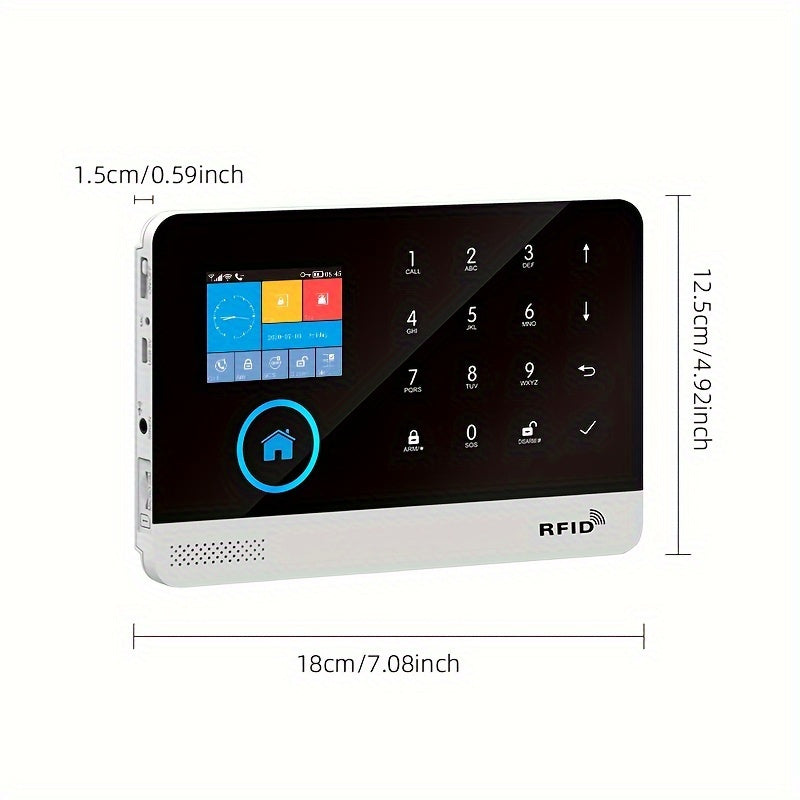 WiFi + GSM Auto-dial Smart Home Security Alarm System 433MHz LCD Display Alarm Panel Door Window Sensor PIR Motion Sensor Kit APP Remote Control Compatible With Alexa Google Home