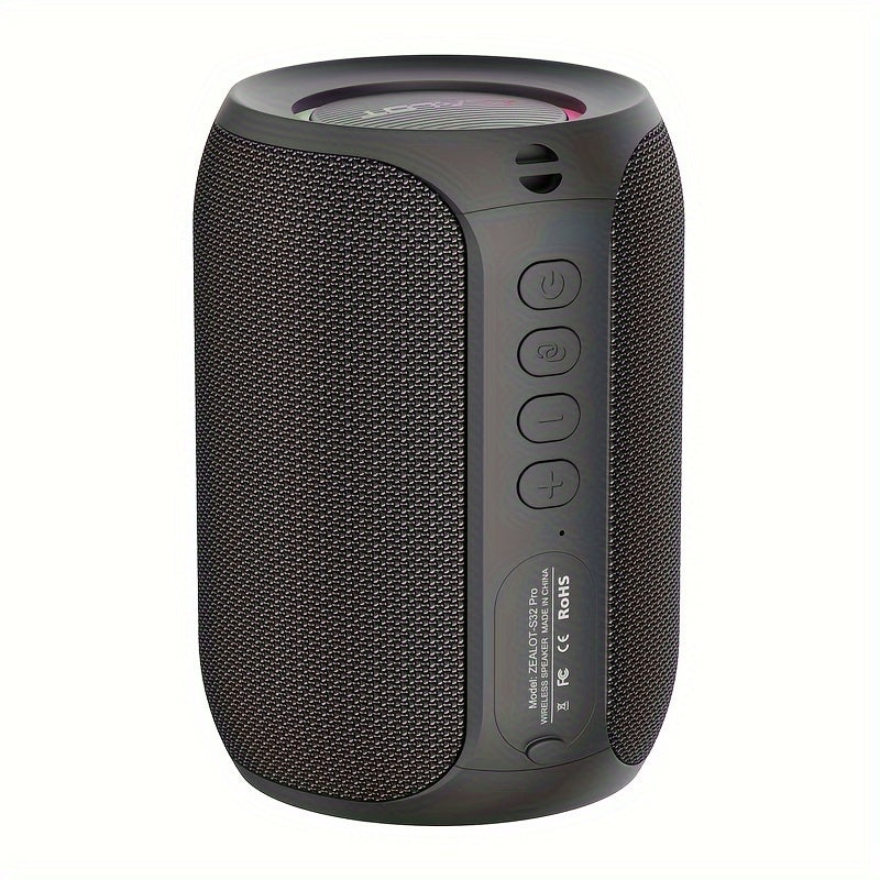 ZEALOT S32Pro 15W Wireless Speaker, Portable Bass, TWS Supports Dual Pairing, 3600mAh Battery, RGB Light, 10 Hours of Gaming Time, Loud Stereo, Charging Cable And Auxiliary Cable, Compatible With Memory Card/usb Insert, Suita