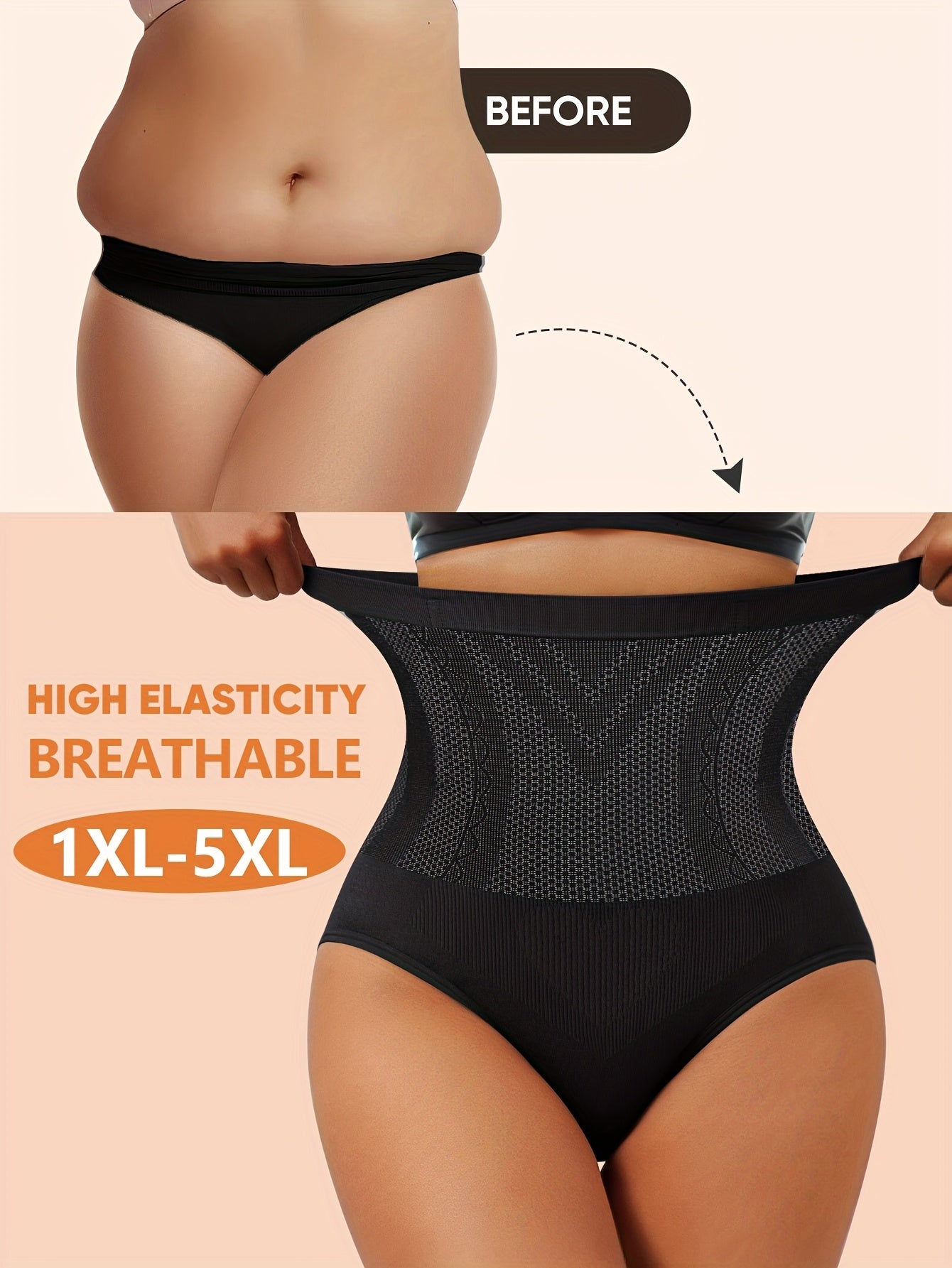MIOTAN Women'S High-Waist Tummy Control Briefs - Breathable Nylon Pants, High Elasticity, No-Slip, Butt Lifting, Elegant Solid Color Design for Fitness & Daily Wear (1XL-5XL), Leggings, Sleek Underwear, Comfortable Fit