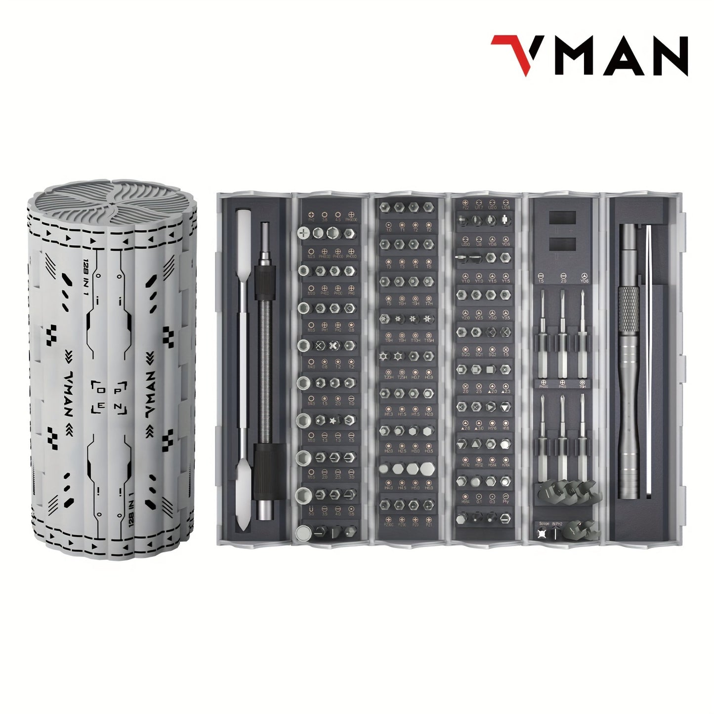 1 set 128in 1 Precision Screwdriver Set, Magnetic Driver Kit with Flexible Shaft, Professional Magnetic Repair Tool Kit for Computer, Laptop, camera, Game Console, Men Tools Gift