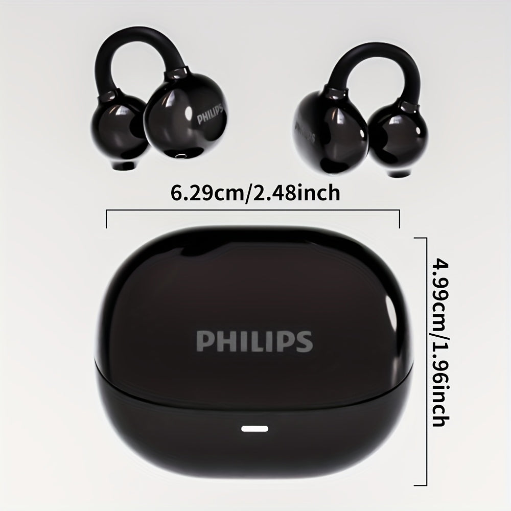 For Philips Wireless Earbuds with Touch Control, Open-Back Design, High-Definition Sound, and Noise Cancellation for Calls - Plastic Earphones with Condenser Mic, TWS Sports Headphones for Cellphones TAT3469, USB-C Charging,