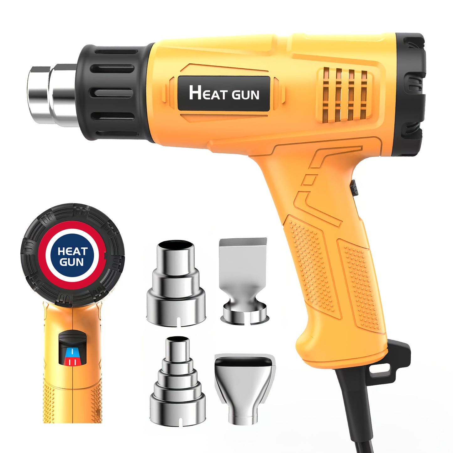 Professional 2000W electric heat gun with adjustable temperature control, 1.5S fast heating, 122°F-1202°F range, ideal for soldering and welding, automotive and construction use, European standard plug, 220-240V, soldering heat