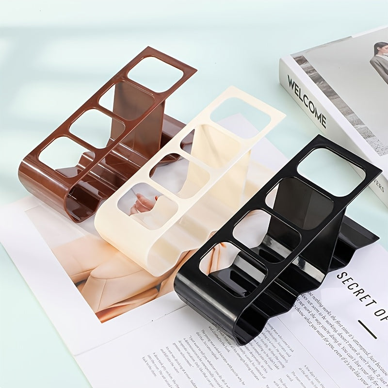 Multi-Functional Remote Control Storage Rack - Desktop Organizer with Anti-Slip Base, Holds 4 Remotes & Glasses, No Assembly Required, Space-Saving Design for Living Room, Utility Racks, Remote Control Holder, Minimalist Orga