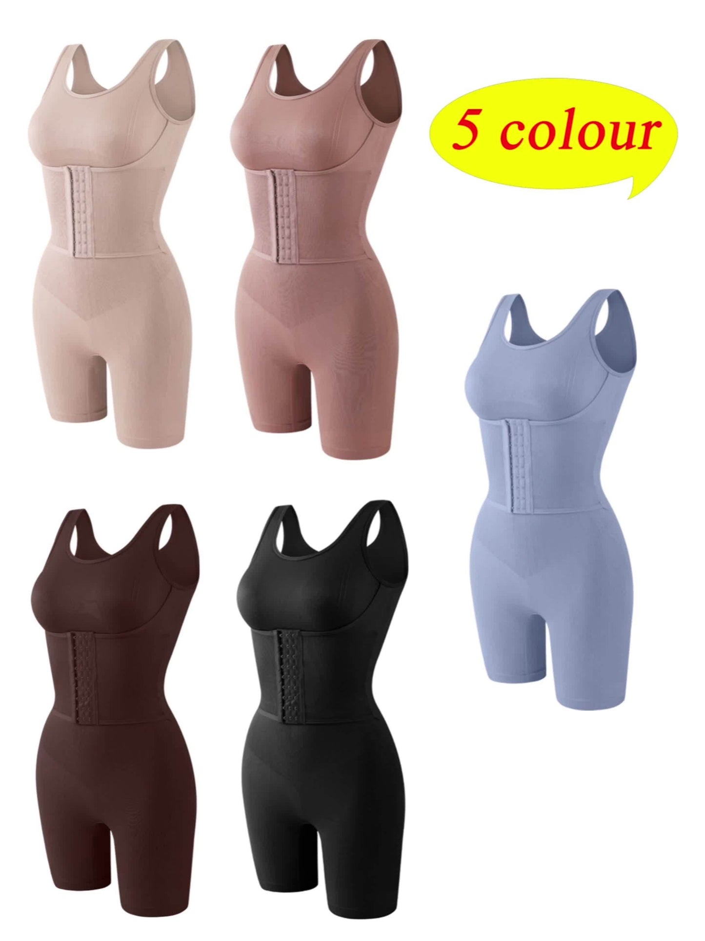 Women'S High Support Bodysuit - Seamless Double-Layer Pressed Lift & Tummy Control, Adjustable Waist with Front Closure, Non-Padded Design for Postpartum, Weight, Postpartum Shapewear, Postpartum Wear, Seamless Construction