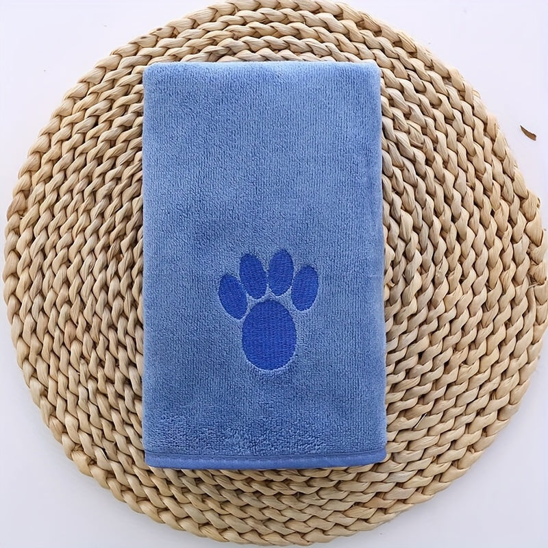 1pc Super Absorbent Dog Bath Towel With Adorable Embroidery - Gentle & Stylish Cleaning Solution For Your Furry Friend