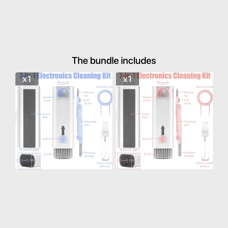 7 In 1 Electronic Cleaner Kit Keyboard Cleaner With Keycap Puller Brush Multi-Function BT Earphones Clean Pen Screen Dust Cleaning Portable Tool For Phone Keyboard Laptop Airpods MacBook Tablet