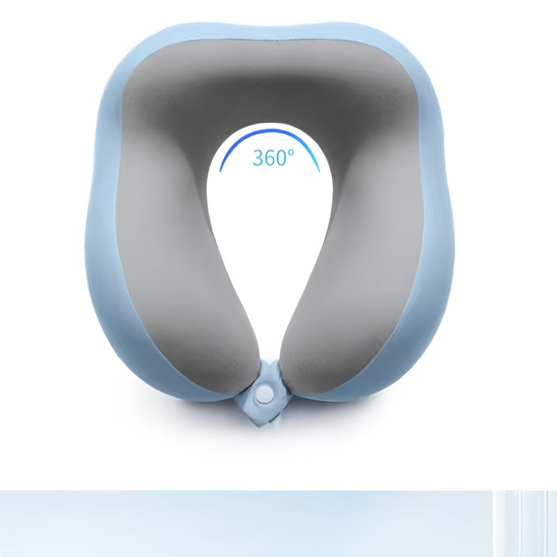 Ergonomic U-Shaped Neck Pillow with Storage Bag - Memory Foam Travel & Office Support, Removable & Machine-Washable Cover, Lightweight Portable Cervical Pillow for Airplane, Car, Bed - Compression-Fit Design for s (No Power R