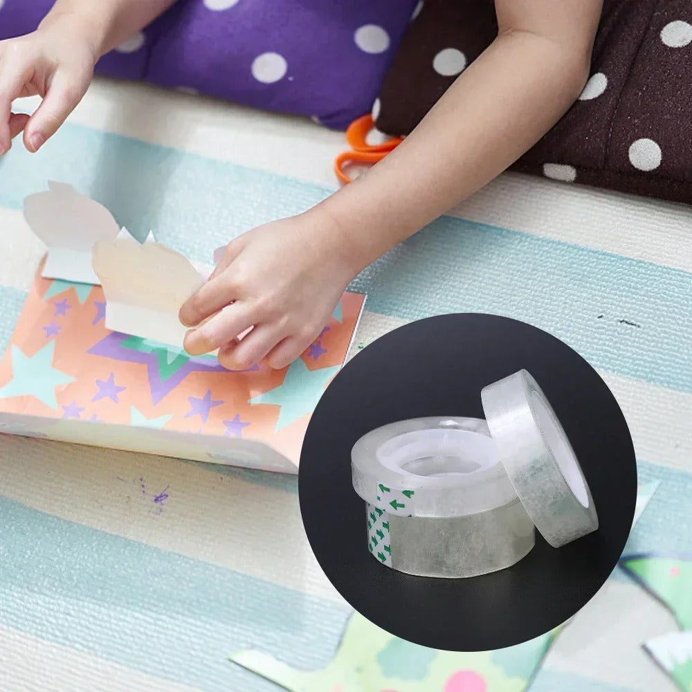 10 Rolls Heavy Duty Clear Packing Tape - Extra Strong Transparent Adhesive Tape, 0.8cm Wide (0.32in), for Gift Wrapping, Moving, Office, Crafts - Ideal for Home, Warehouse, Mailing, Office Supplies, Neatly Stacked Rolls