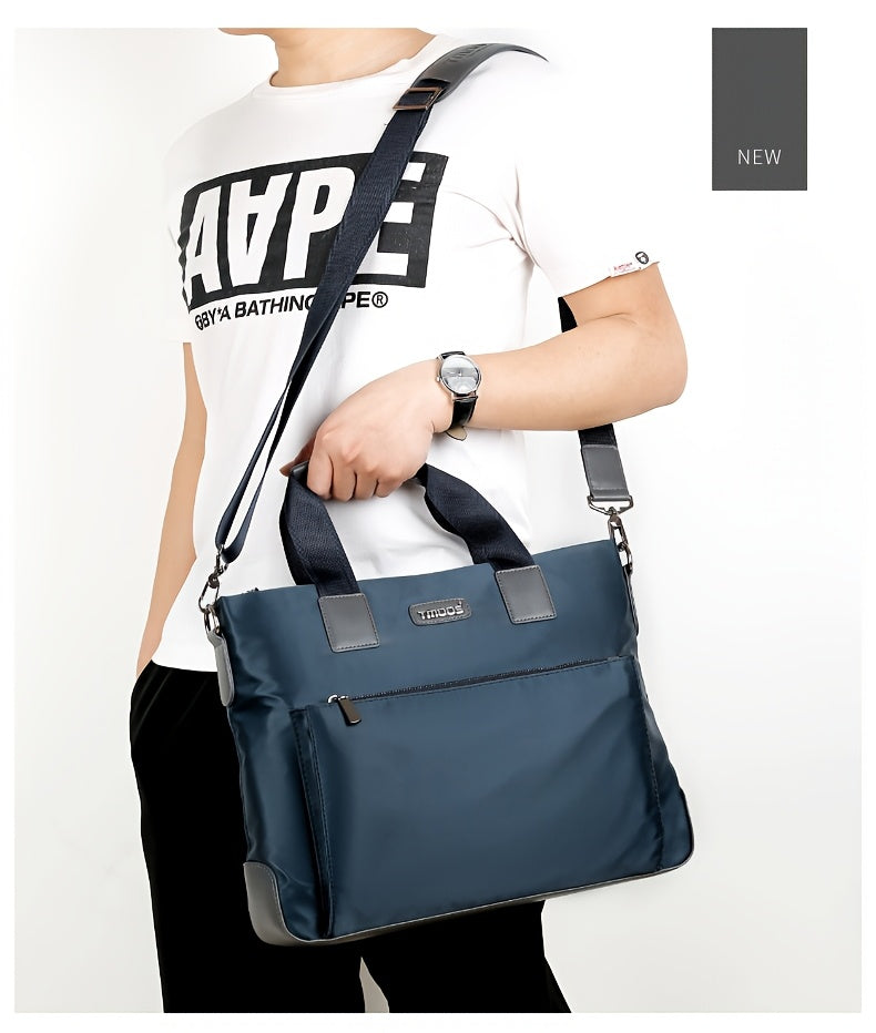 Unisex double shoulder strap design square bag Crossbady bag travel texture Oxford fabric casual crossbody bag multi compartment large capacity anti-theft shoulder bag workplace commuting briefcase