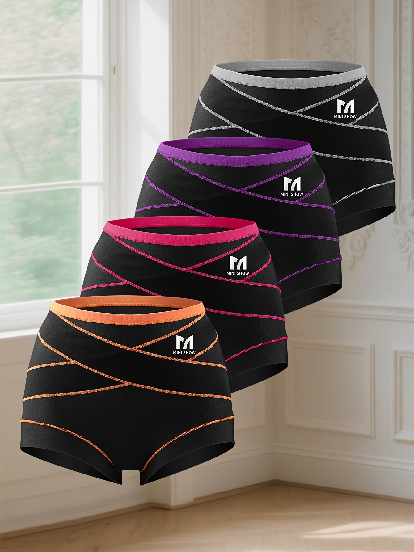 4-Pack High-Waisted Triangle Panties for Women, New Style