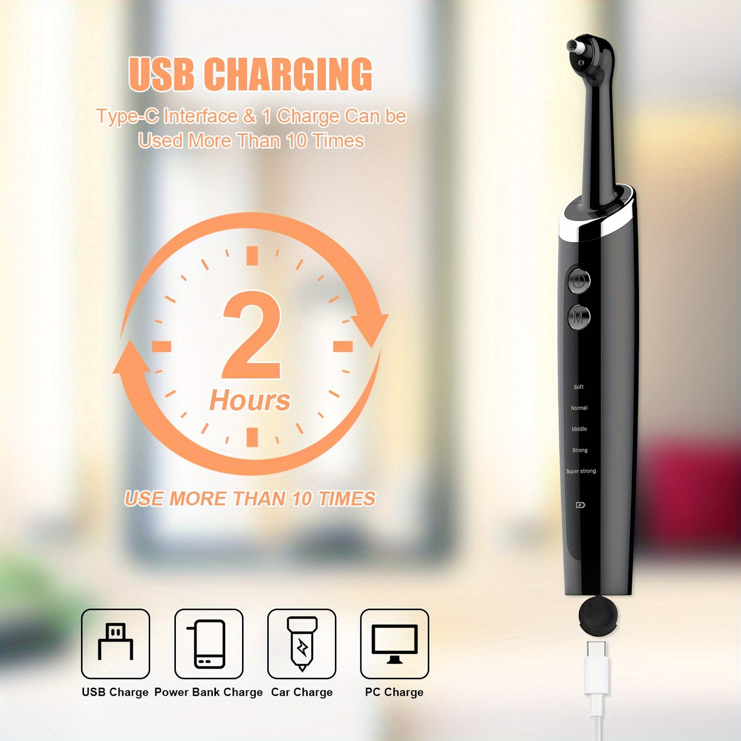 Household Dental Calculus Remover Teeth Kit Electric Tooth Polisher With Multifunctional Replacement Head