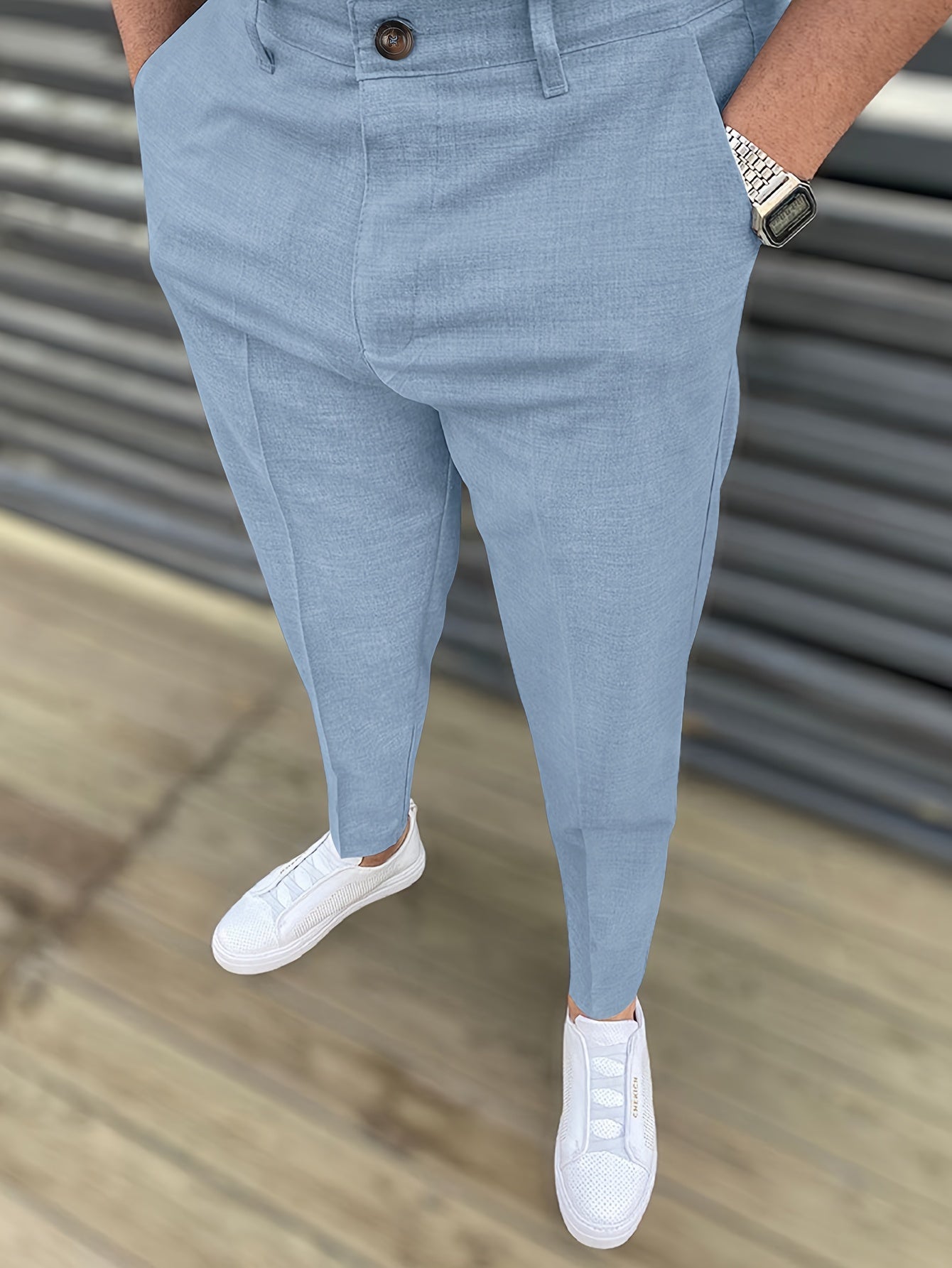 Classic Design Dress Pants, Men's Formal Solid Color Slightly Stretch Elegant Dress Pants For Spring Summer Business Banquet Dinner, Old Money Style