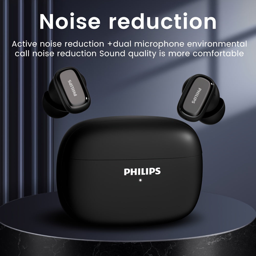 New Philips BT13.72 cm-Ear Earphones with Wireless Charging Case, 24Hour Playtime/Game Modes/Built-in Mic/Touch Control for Gaming, Running, Cycling TAT2569