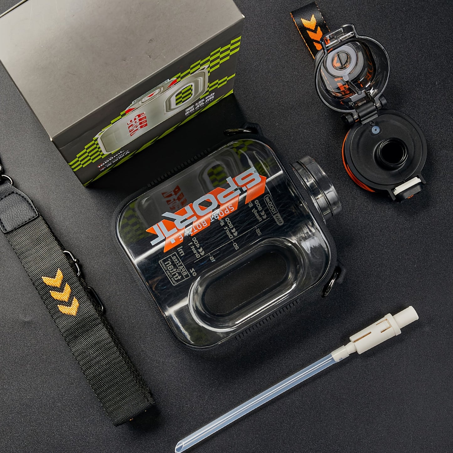 1pc TKK Leakproof Sports Water Bottle Jug with Handle & Straw - Wide Mouth, BPA-Free, for Gym, Travel, Camping, Yoga - Available in 1000ml/1600ml/2100ml (33.81oz/54.1oz/71.01oz) - Ideal Gift for Athletes, Hikers, Outdoor Enth