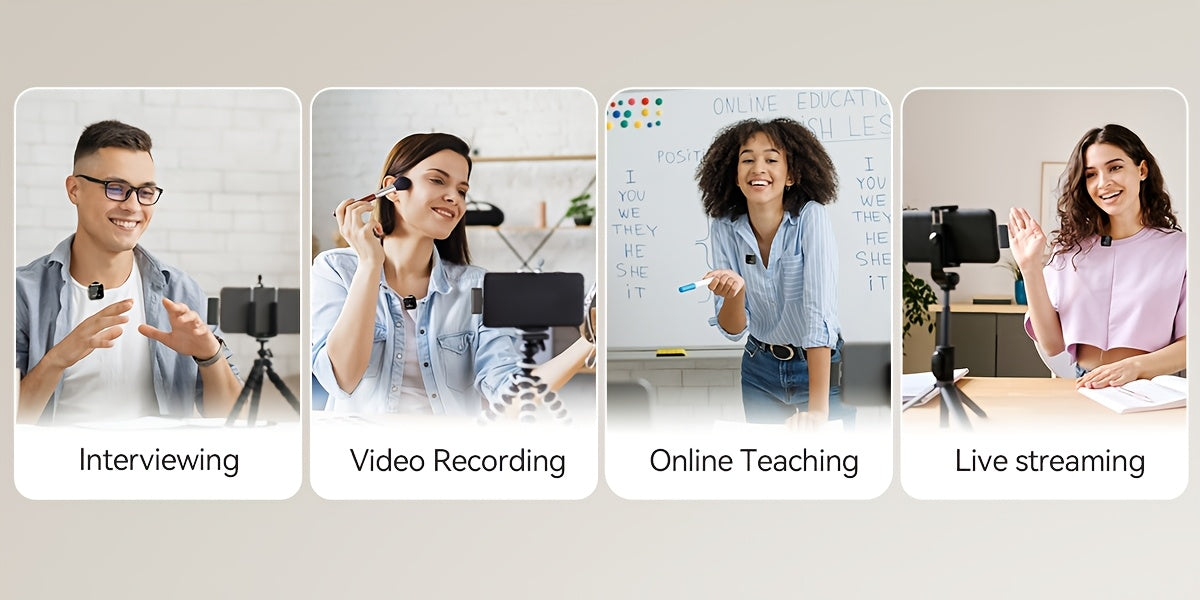 Wireless Lavalier Microphone For IPhone for ipad Android With Charging Case 80h Battery Life, Noise Cancellation, 49.99meter Range Plug-Play Clip On Lapel Mic For Video Recording, Vlog, Live Streaming