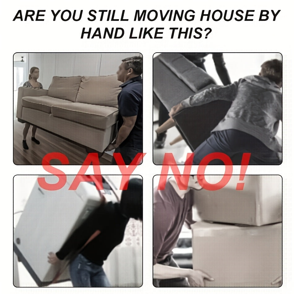 5pcs Heavy-Duty Moving Kit, Furniture Lifters, Furniture Slide Tracks, Furniture Mover Wheels Tool, Heavy Duty Moving Tools, Castor Base for Large Items, Easy Redesign and Rearrange Living Space Sofa