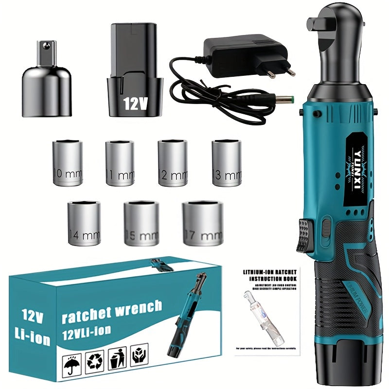 2025 New Electric Wrench, Portable Ratchet Wrench, Automotive Maintenance Angle Crane Installation Tool, Effort-Saving Quick-Release Wrench for Home Renovation, Ergonomic Socket Design, Featuring Adjustable Speed Trigger, Ide