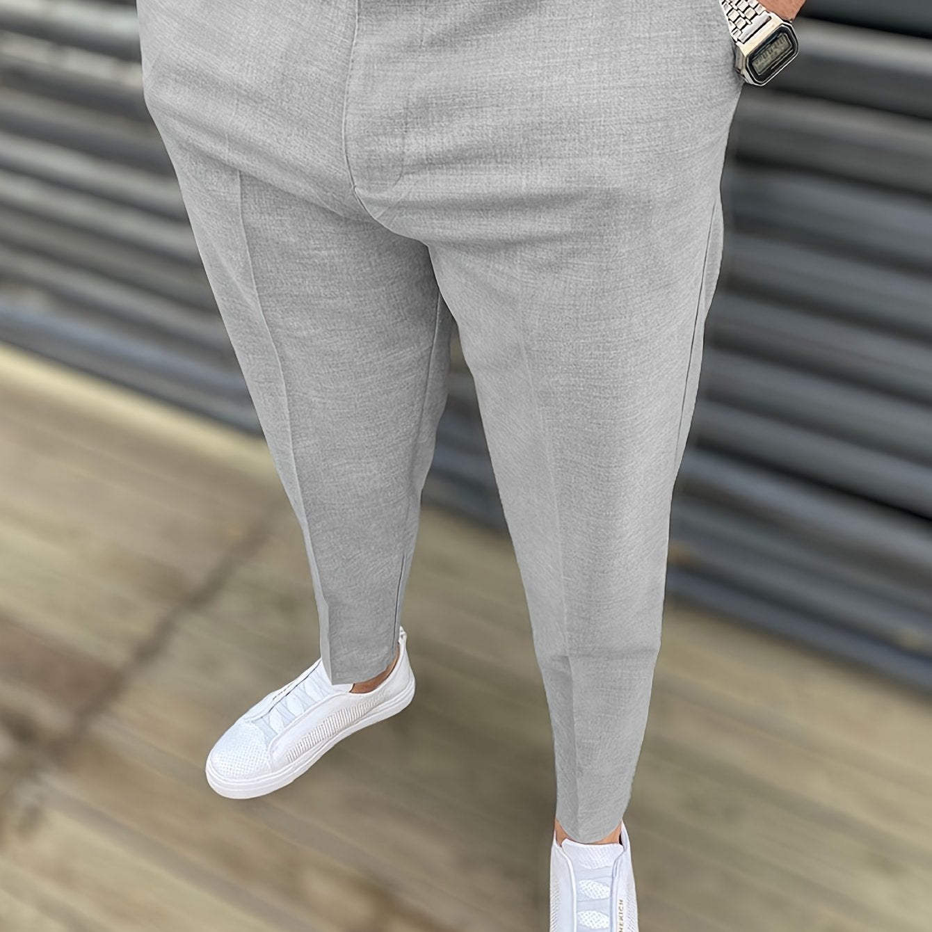 Classic Design Dress Pants, Men's Formal Solid Color Slightly Stretch Elegant Dress Pants For Spring Summer Business Banquet Dinner, Old Money Style