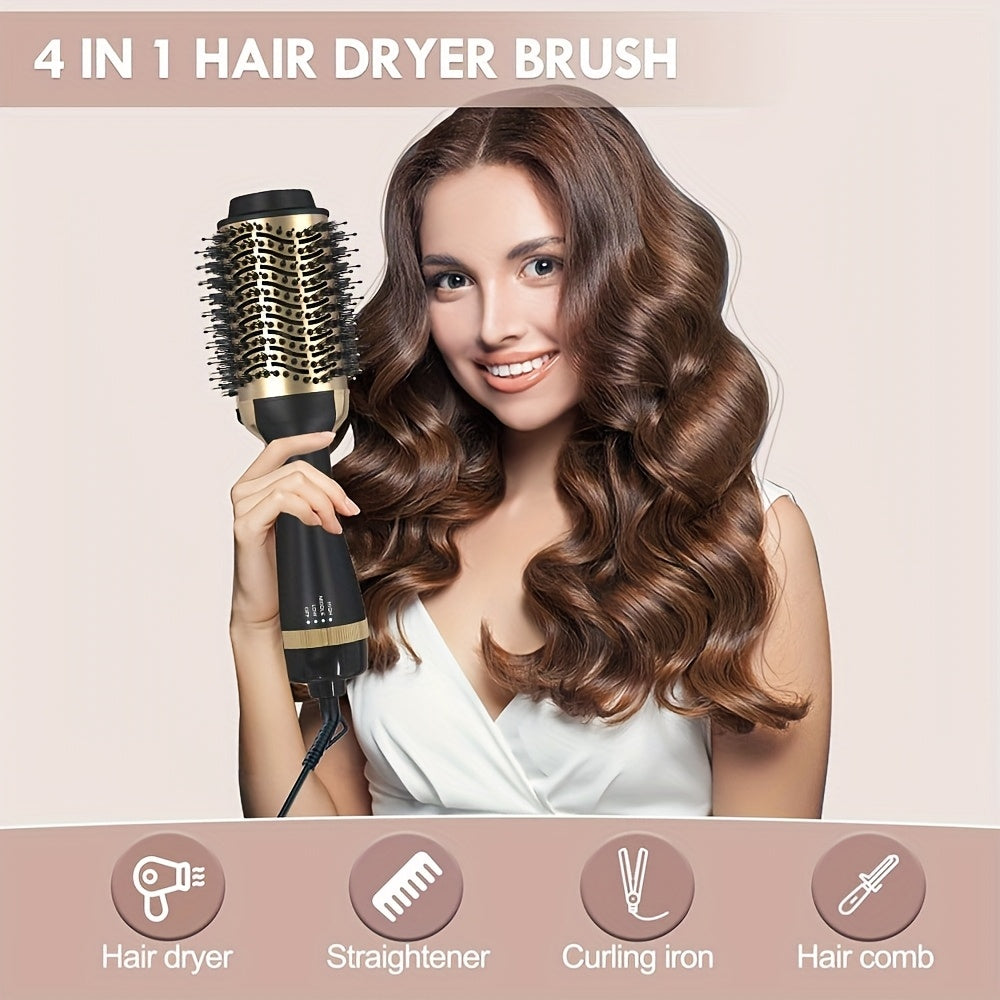 1pc 2-in-1 multi-functional hot air brush and negative ion straightening comb make your hair style fast - a gift for women and a holiday gift
