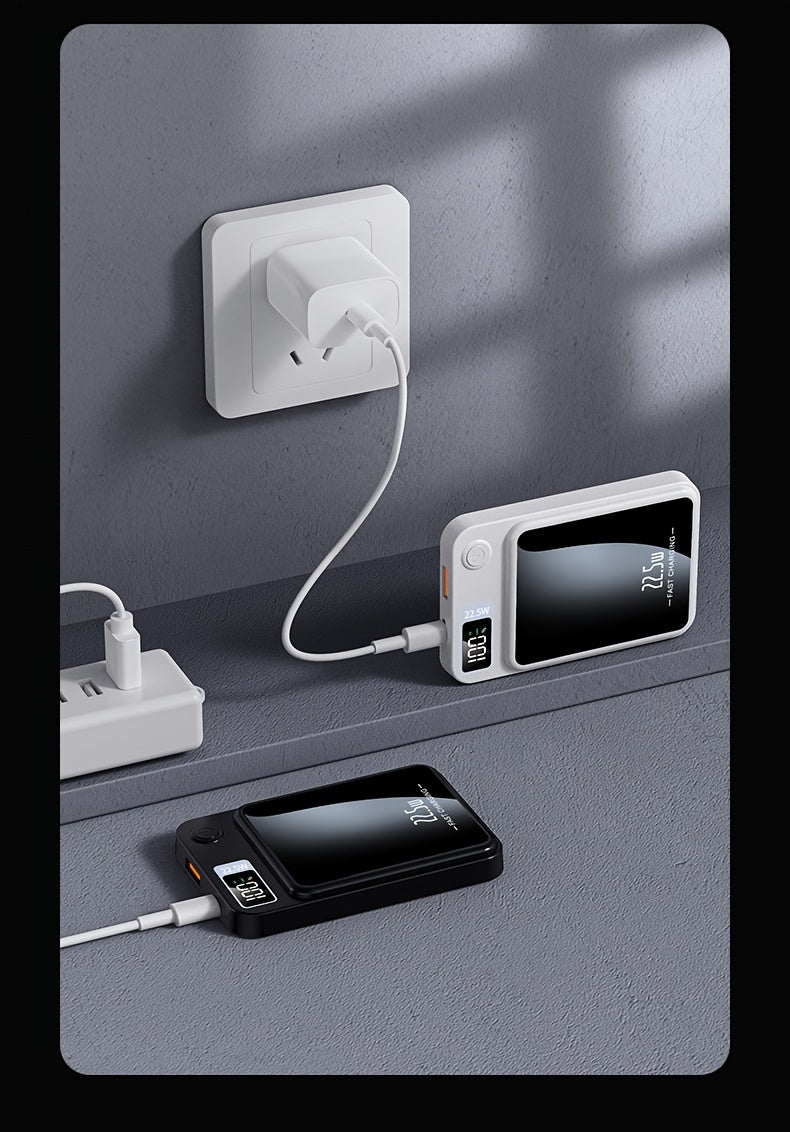 1pc KOILAGER 10000mAh Portable Power Bank with Ultrathin Magnetic Wireless Charging, 22.5W Super Fast Charge, PD20W Bi-directional Fast Charging, 15W Wireless Power, LED Display, Dual Power USB/Type-C for iPhone 16/15pro/14ma